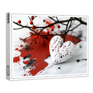 raxxa Premium-Puzzle: Herz mit Farbklecksen