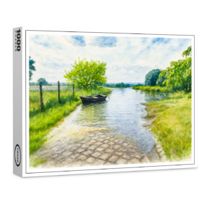 raxxa Premium-Puzzle: Spring flood Gülpe scene aquarell havelland