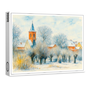 raxxa Premium-Puzzle: Winter Village Scene in Aquarell Havelland