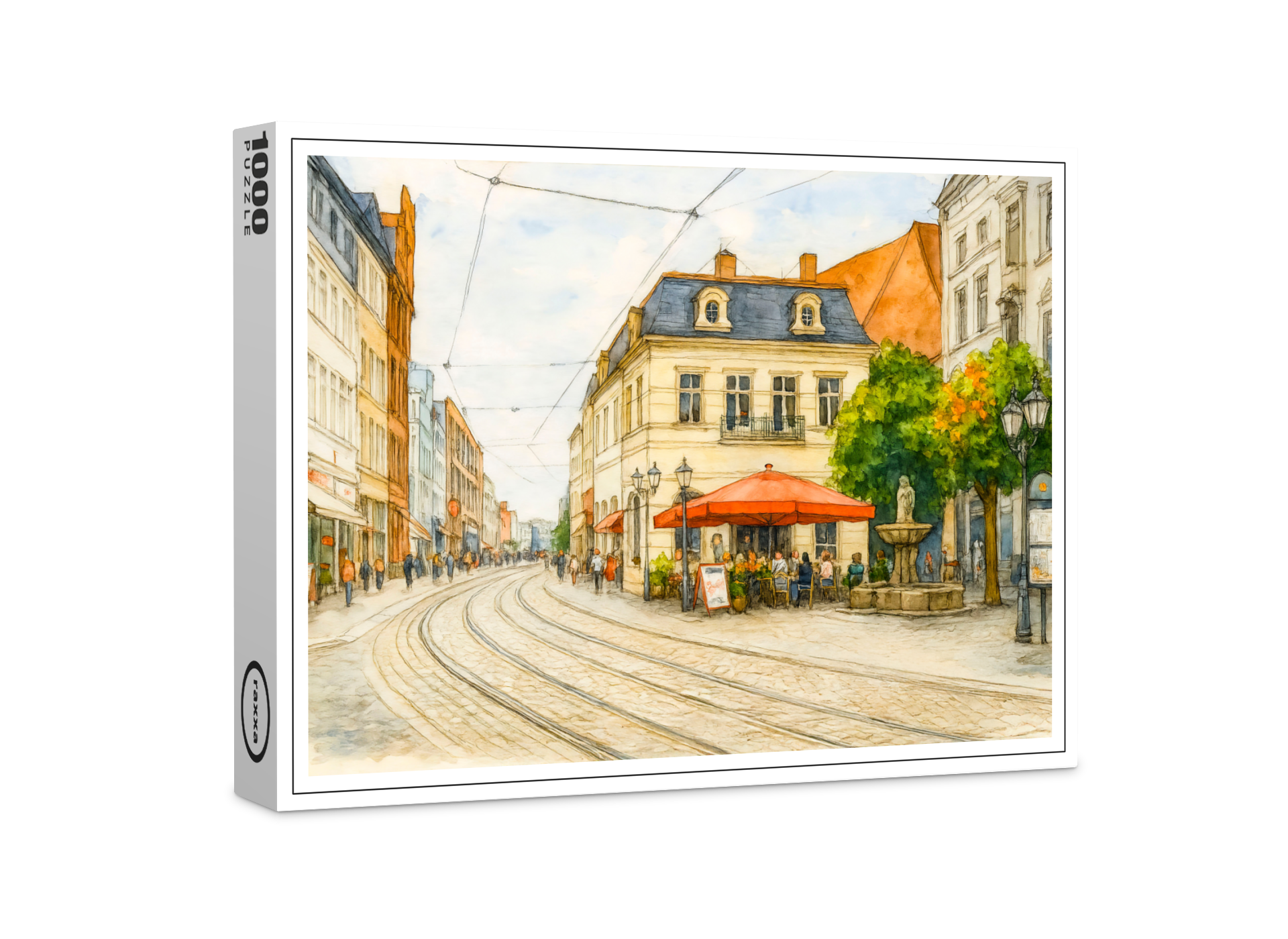 raxxa Premium-Puzzle: Brandenburg cityscape aquarell havelland view