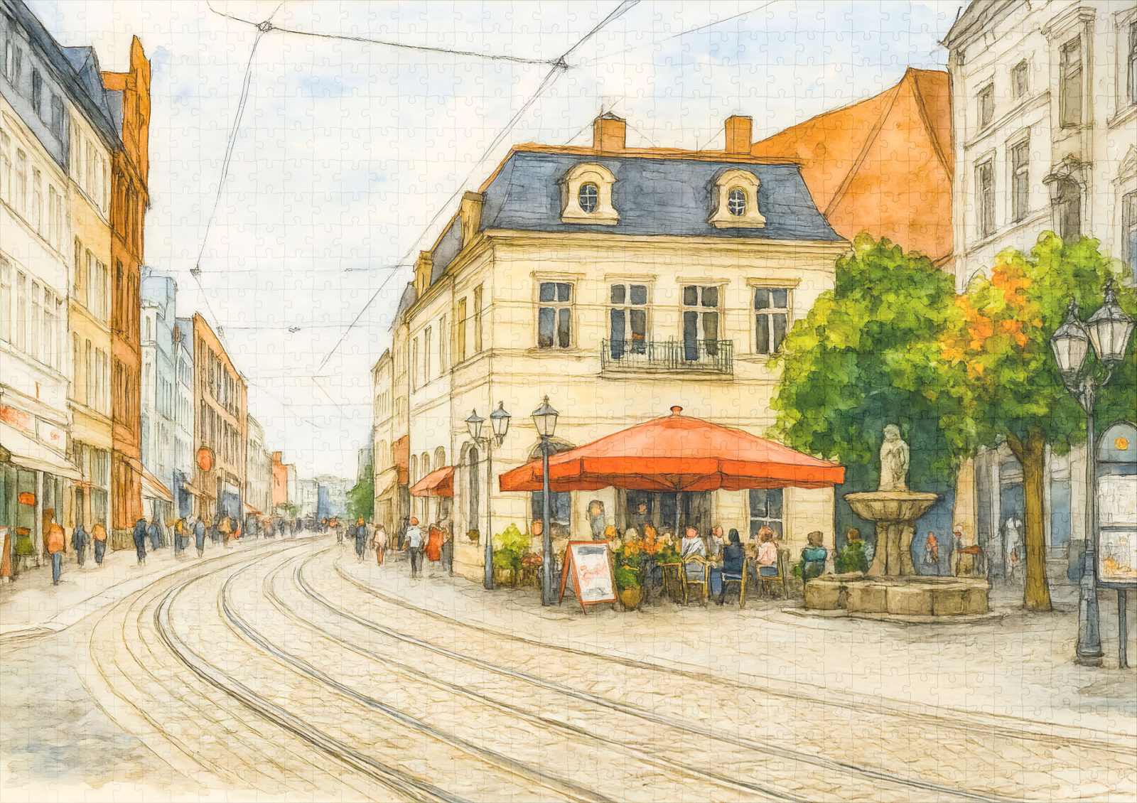 raxxa Premium-Puzzle: Brandenburg cityscape aquarell havelland view – Bild 2
