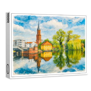 raxxa Premium-Puzzle: Rathenow reflection view aquarell havelland