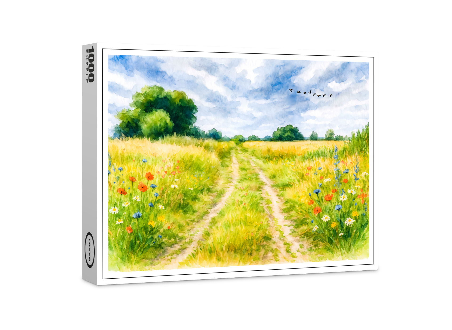 raxxa Premium-Puzzle: Meadow path island aquarell havelland