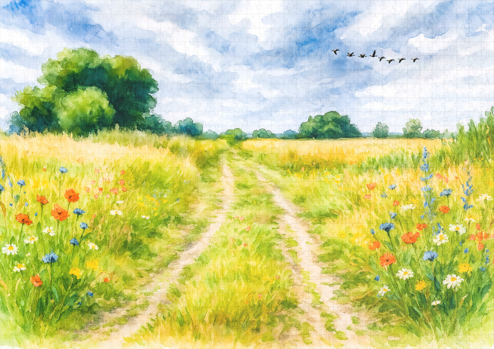 raxxa Premium-Puzzle: Meadow path island aquarell havelland – Bild 2