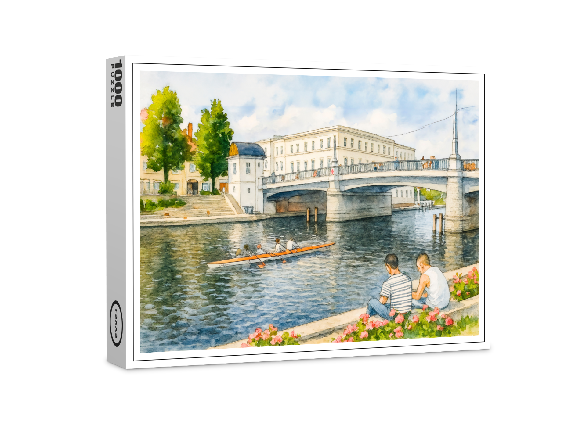 raxxa Premium-Puzzle: Jahrtausend bridge aquarell havelland style