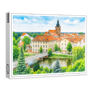 raxxa Premium-Puzzle: Havelberg town center aquarell havelland