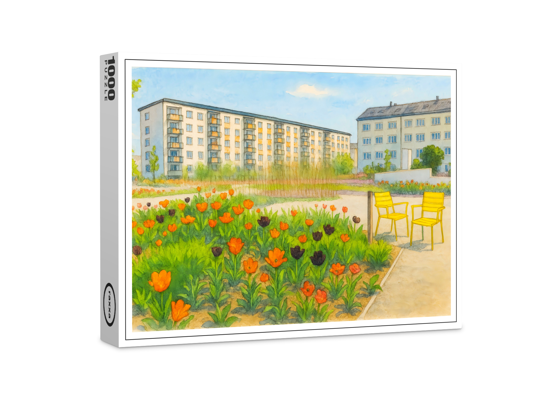 raxxa Premium-Puzzle: Premnitz tulips season aquarell havelland