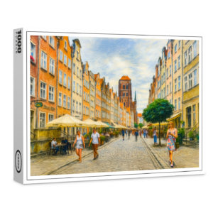 raxxa Premium-Puzzle: Pastel drawing of Danzig Mariacka Street in summer light