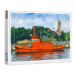 raxxa Premium-Puzzle: Pastel drawing of Danzig’ Westerplatte war memorial site