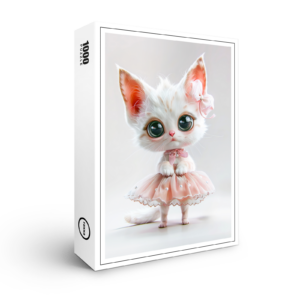 raxxa Premium-Puzzle: Cute Kitten in Pink Dress