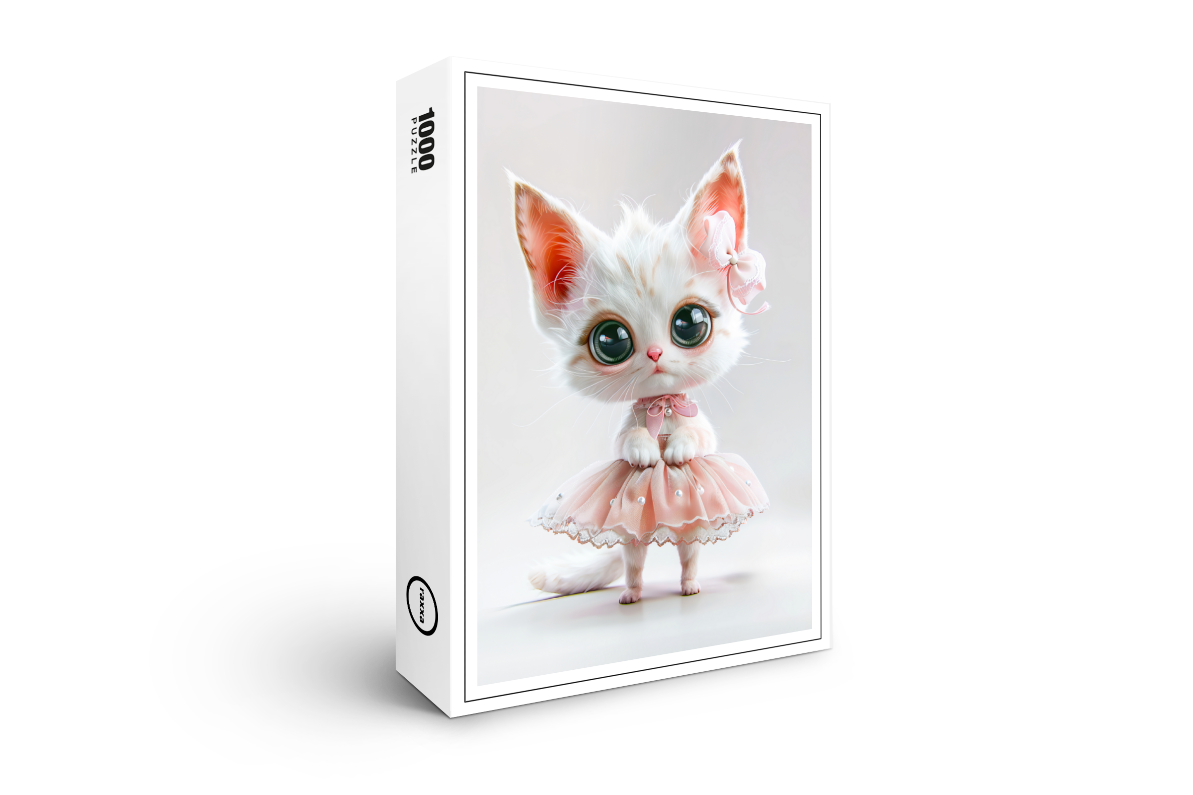 raxxa Premium-Puzzle: Cute Kitten in Pink Dress