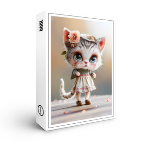 raxxa Premium-Puzzle: Kitten in White Dress Indoors