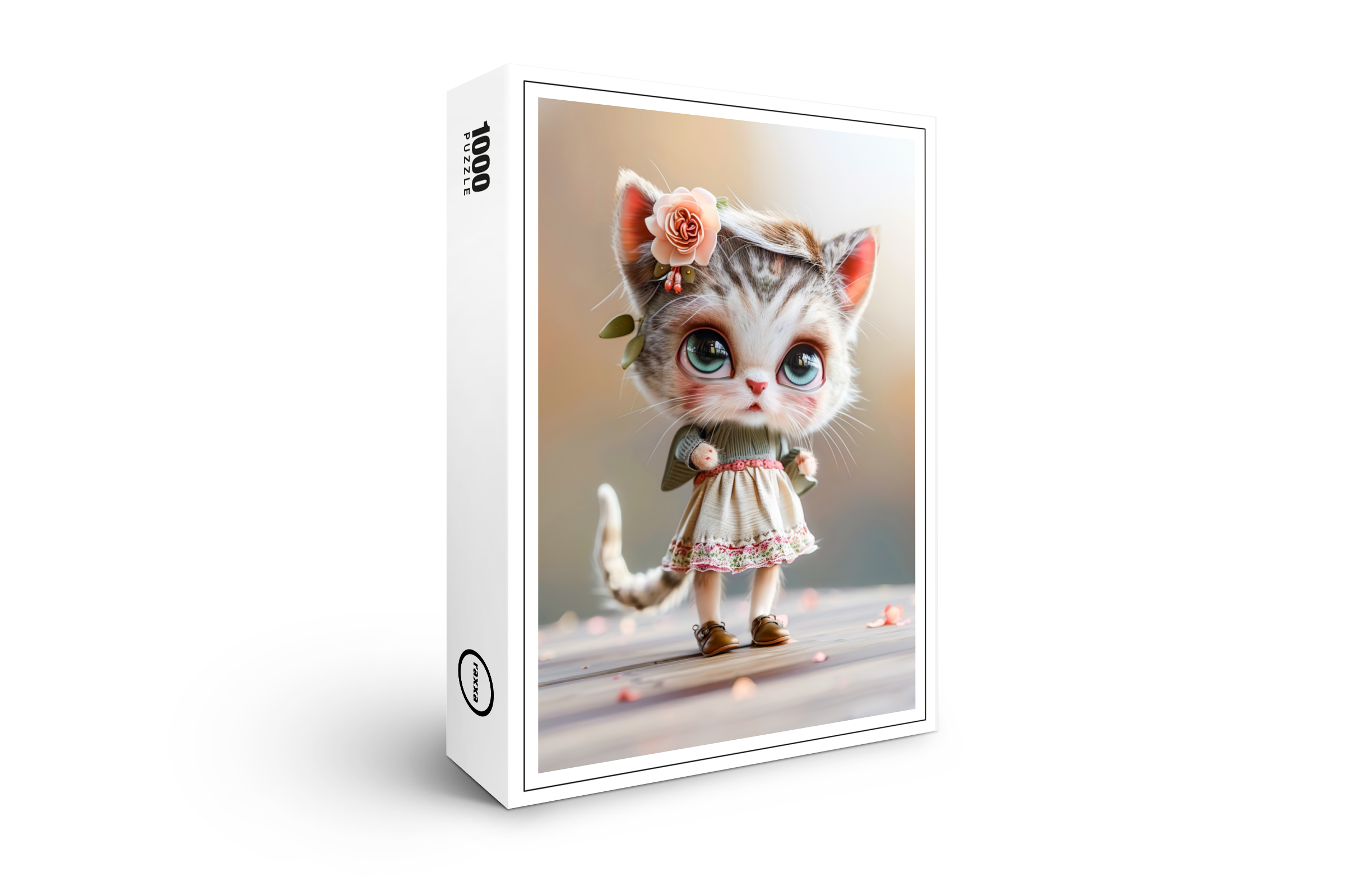 raxxa Premium-Puzzle: Kitten in White Dress Indoors