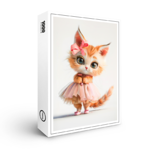 raxxa Premium-Puzzle: Cute Kitten in Pink Dress