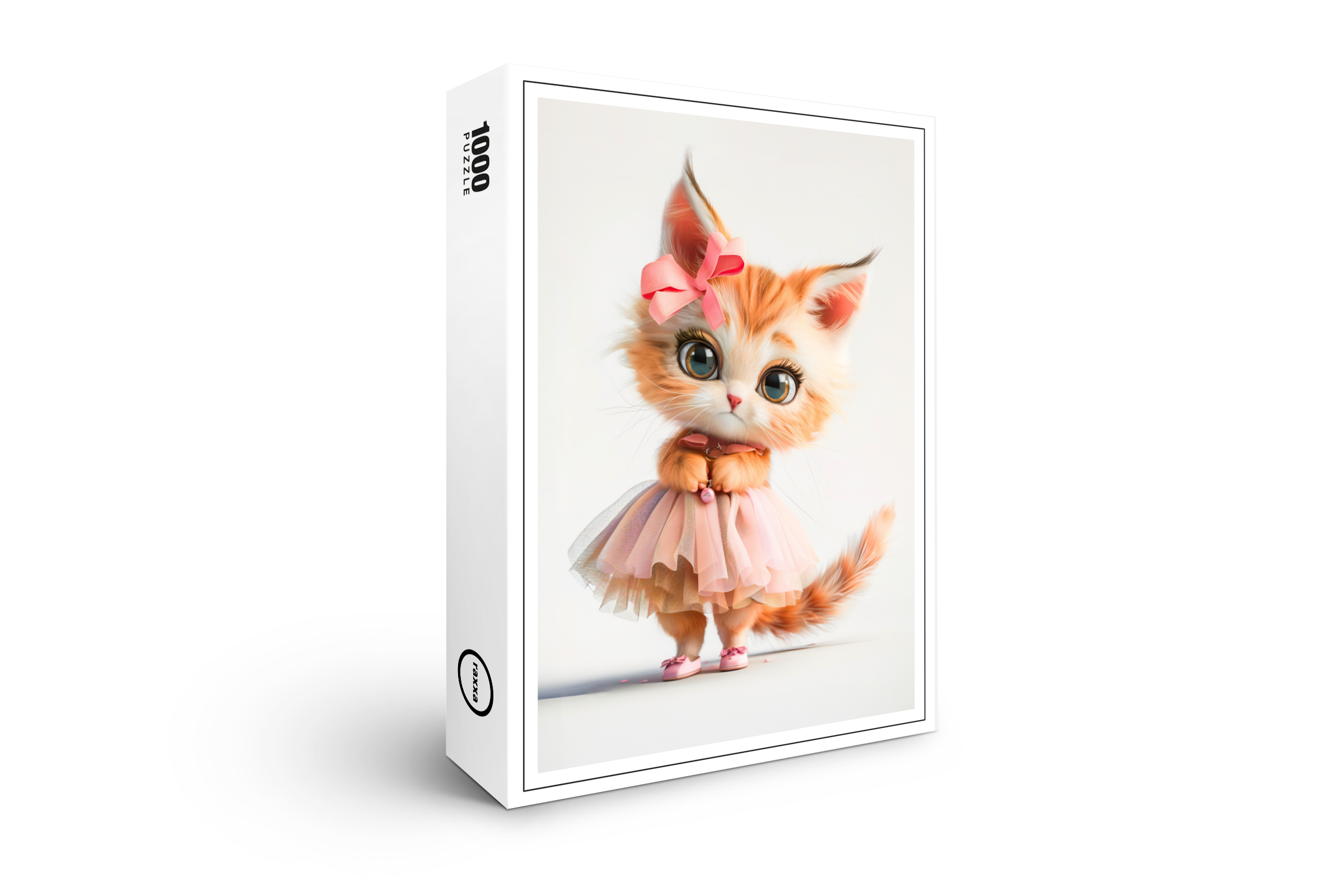 raxxa Premium-Puzzle: Cute Kitten in Pink Dress