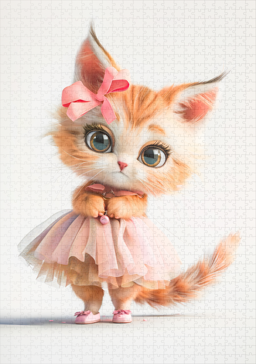 raxxa Premium-Puzzle: Cute Kitten in Pink Dress – Image 2