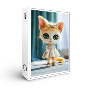 raxxa Premium-Puzzle: Kitten in White Dress Indoors