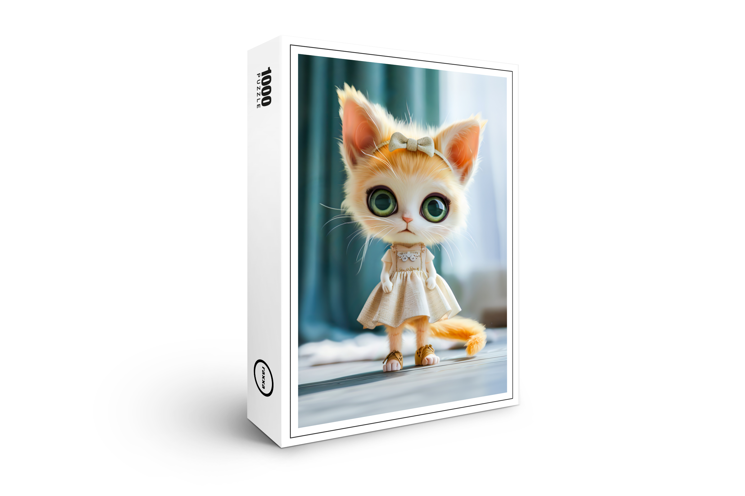 raxxa Premium-Puzzle: Kitten in White Dress Indoors