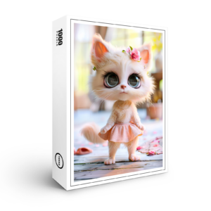 raxxa Premium-Puzzle: Cute Kitten in Pink Dress