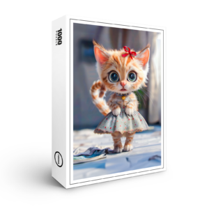 raxxa Premium-Puzzle: Kitten in Blue Skirt and Blouse