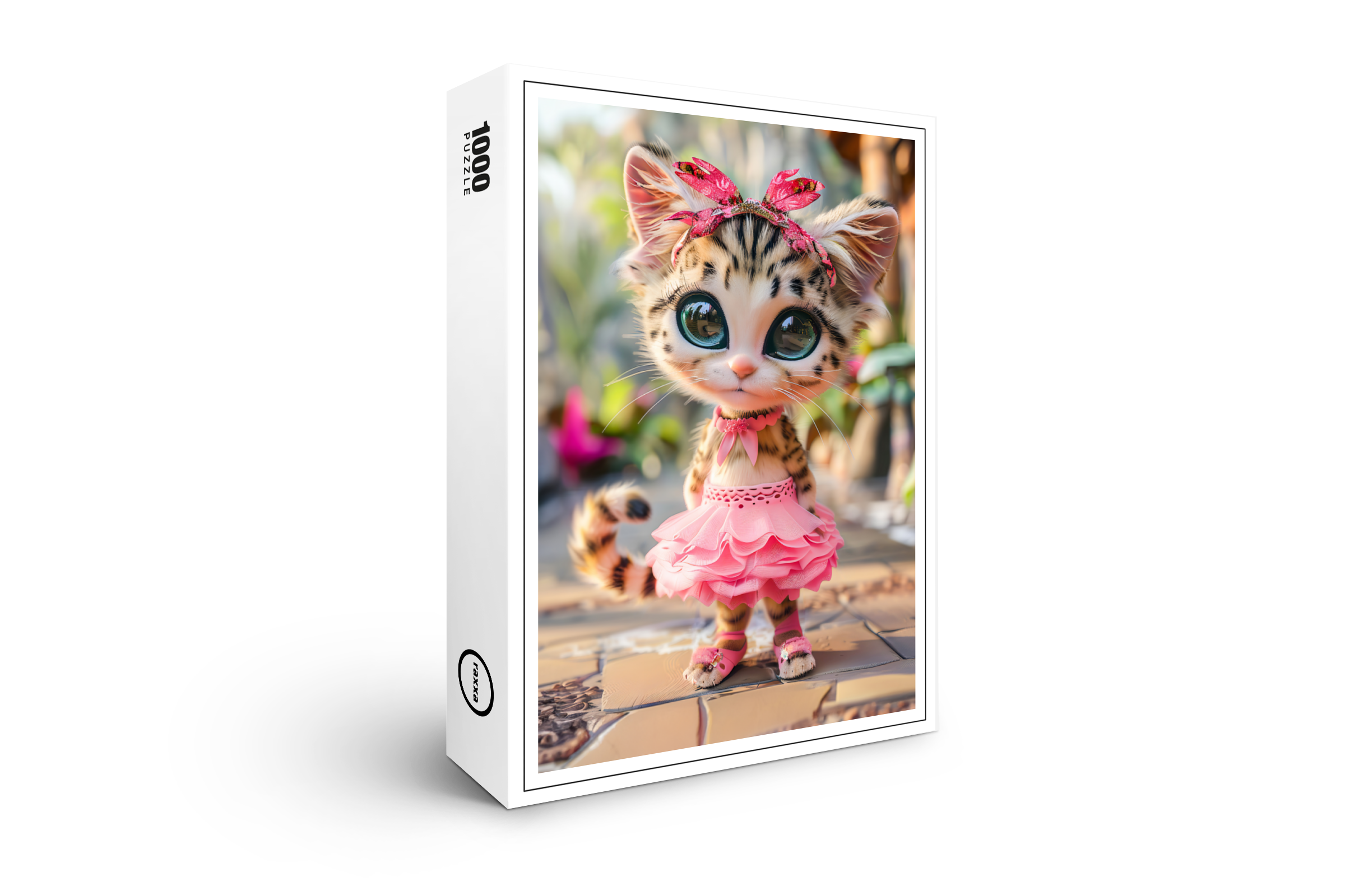 raxxa Premium-Puzzle: Cute Kitten in Pink Dress
