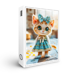 raxxa Premium-Puzzle: Kitten in Blue Skirt and Blouse