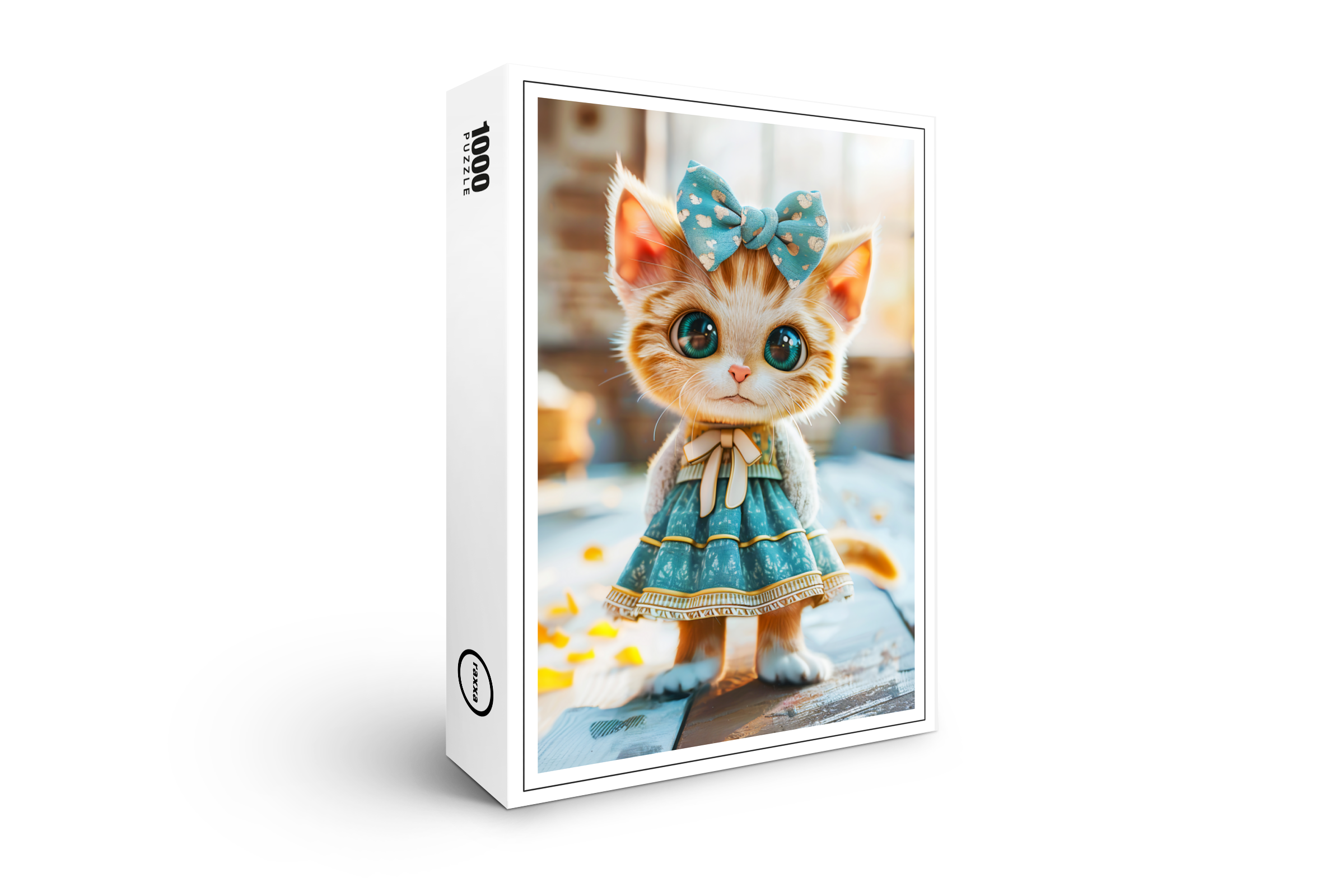 raxxa Premium-Puzzle: Kitten in Blue Skirt and Blouse