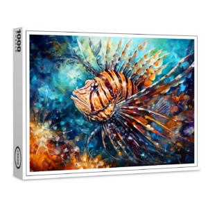 raxxa Premium-Puzzle: Lionfish in Expressive Ocean Oil Painting