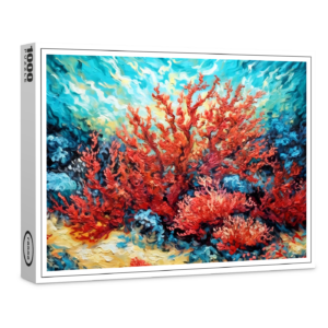 raxxa Premium-Puzzle: Coral Reef in Swirling Underwater Oil Painting