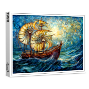 raxxa Premium-Puzzle: Fantastical Nautilus Ship in Swirling Ocean