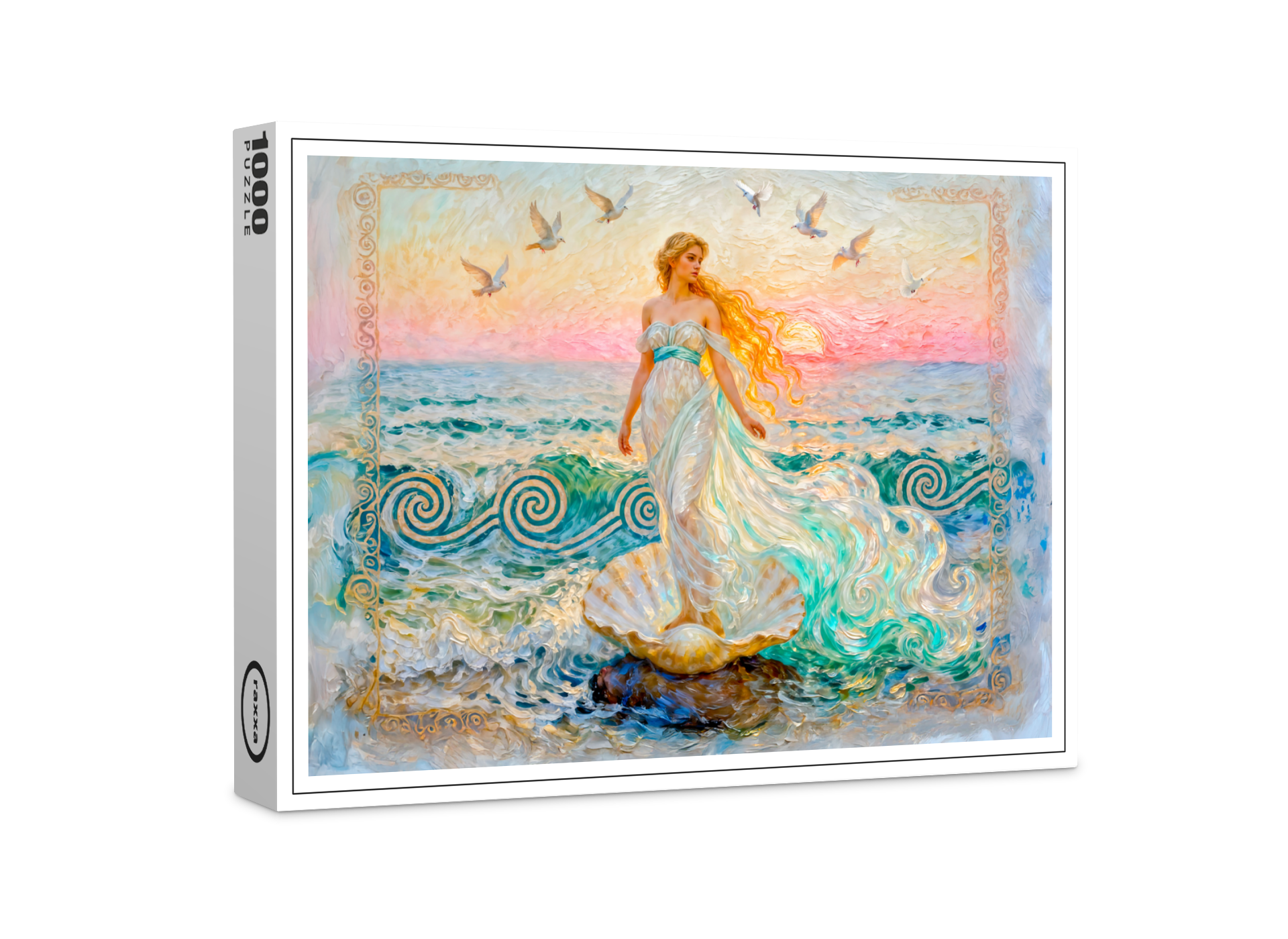raxxa Premium-Puzzle: Aphrodite Rising from Seashell at the Ocean Shore