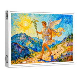 raxxa Premium-Puzzle: Hermes with Winged Staff and Sandals Walking a Sacred Path