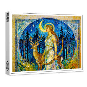 raxxa Premium-Puzzle: Artemis with Deer and Bow in a Starry Forest Night