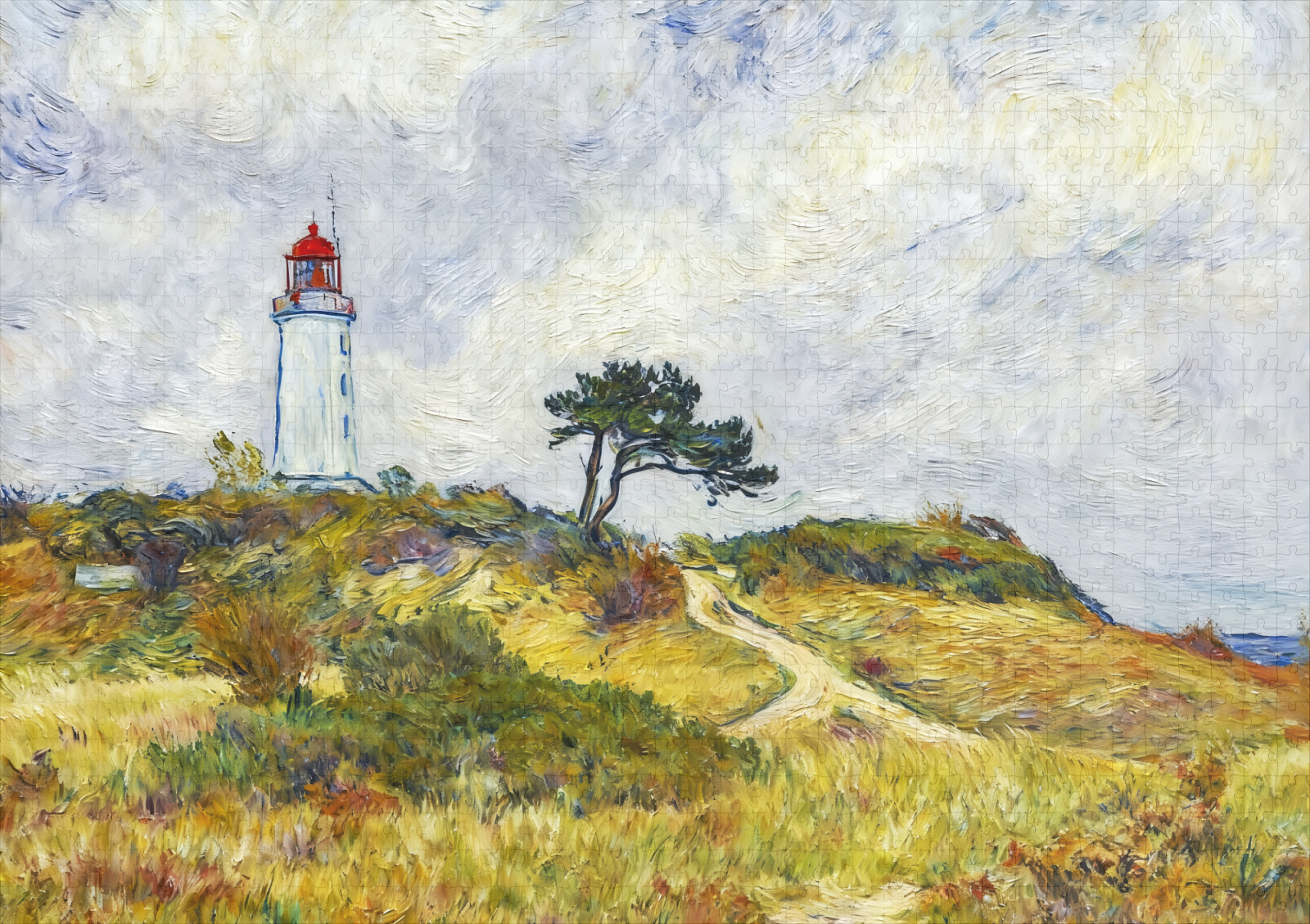 raxxa Premium-Puzzle: Impressionist Coastline on Hiddensee Island at Sunset - Imagen 2