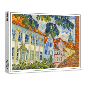 raxxa Premium-Puzzle: Impressionist Town Scene in Glueckstadt with Historic Architecture