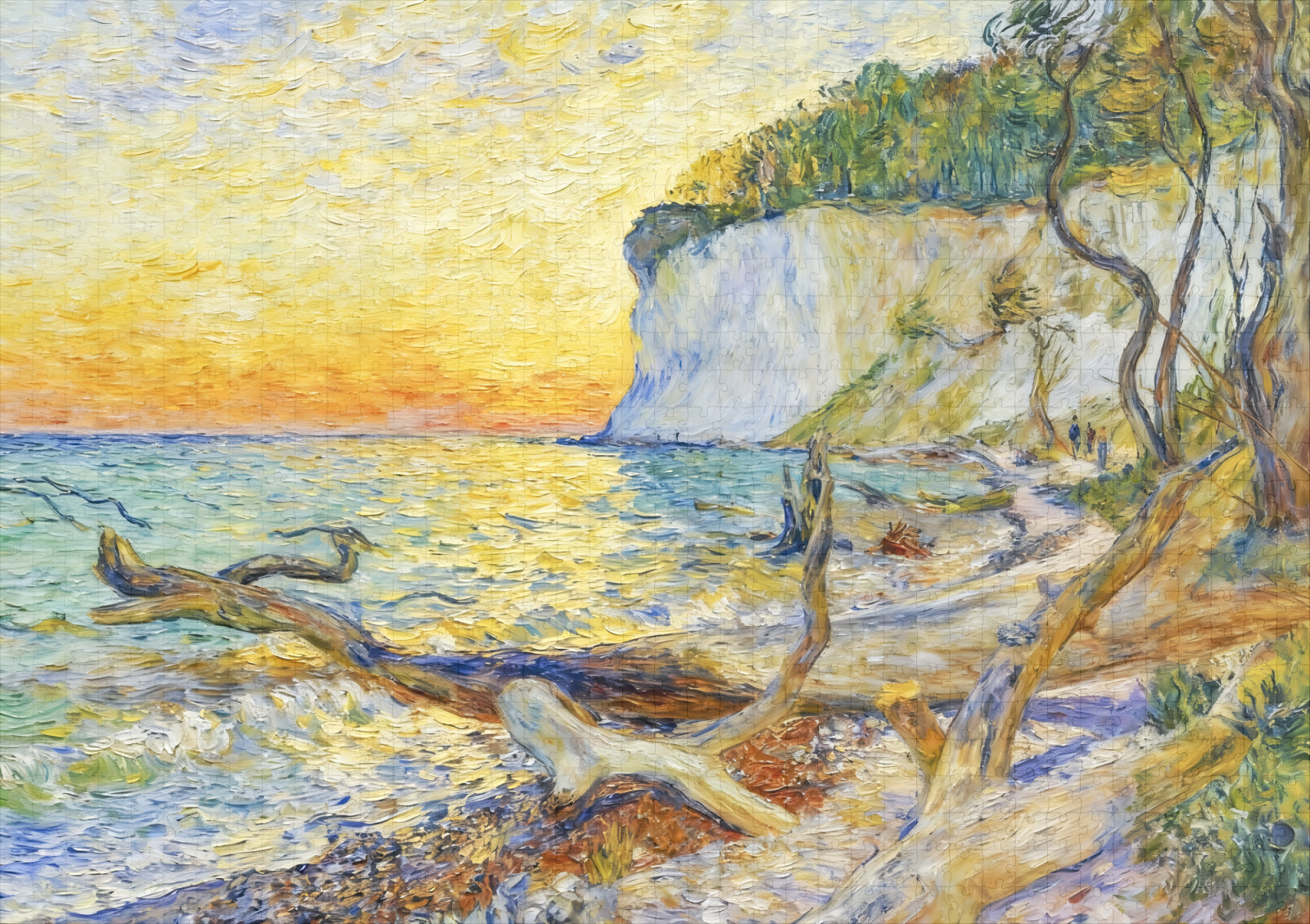 raxxa Premium-Puzzle: Impressionist Cliffs on Ruegen Island with Baltic Shoreline - immagine 2