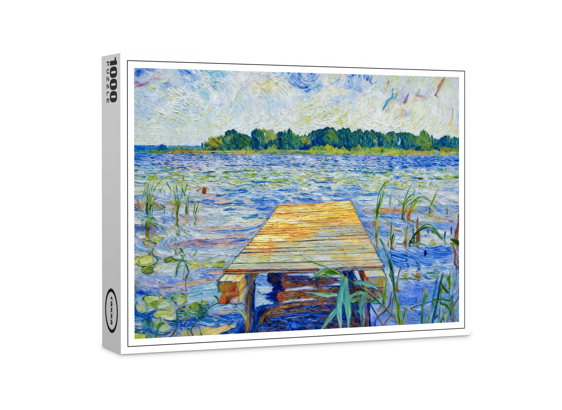 raxxa Premium-Puzzle: Impressionist Wooden Pier at Ferch on the Schwielowsee Lake