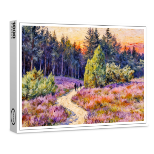raxxa Premium-Puzzle: Impressionist Landscape of the Lueneburg Heath at Sunset