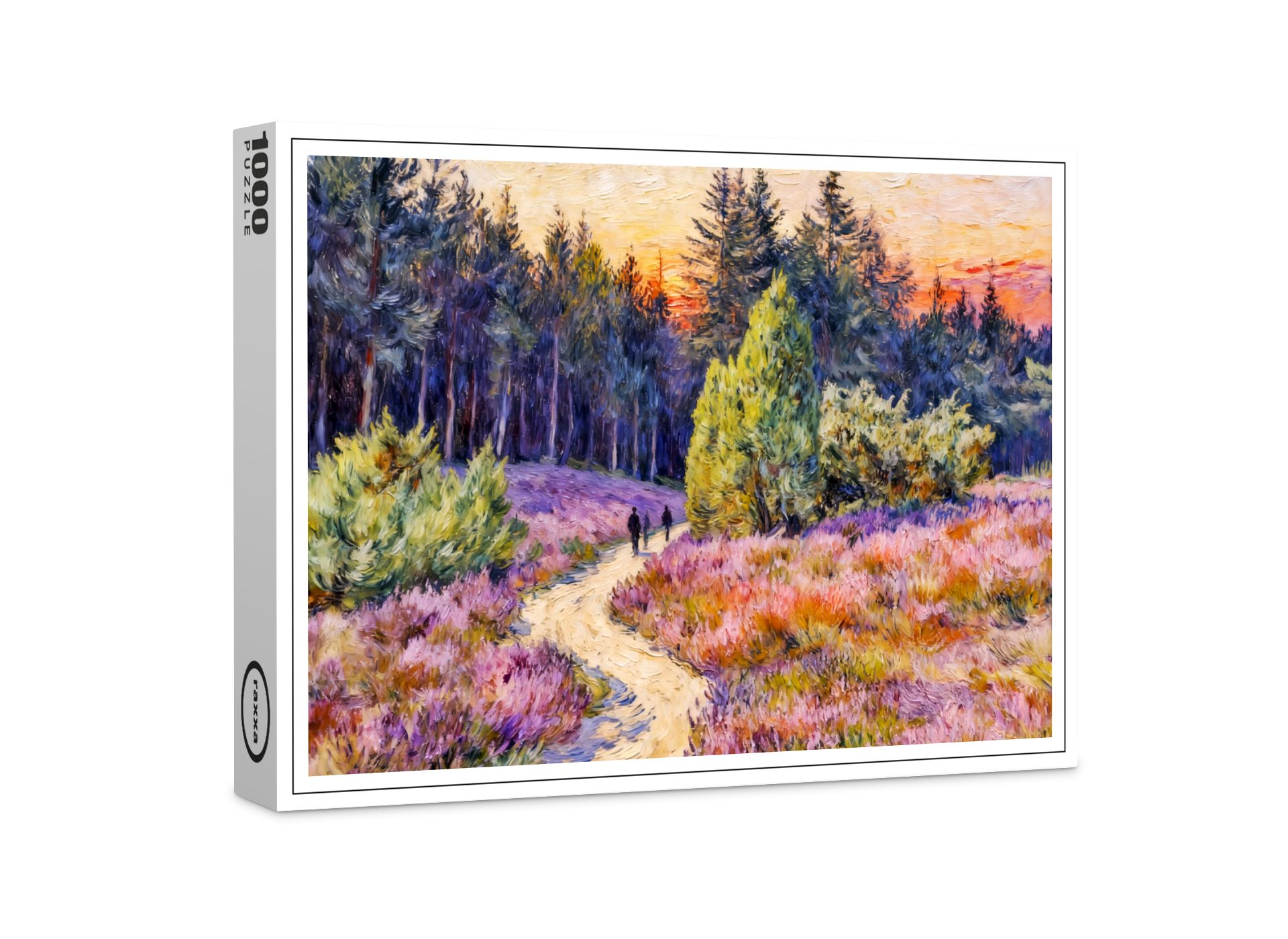 raxxa Premium-Puzzle: Impressionist Landscape of the Lueneburg Heath at Sunset