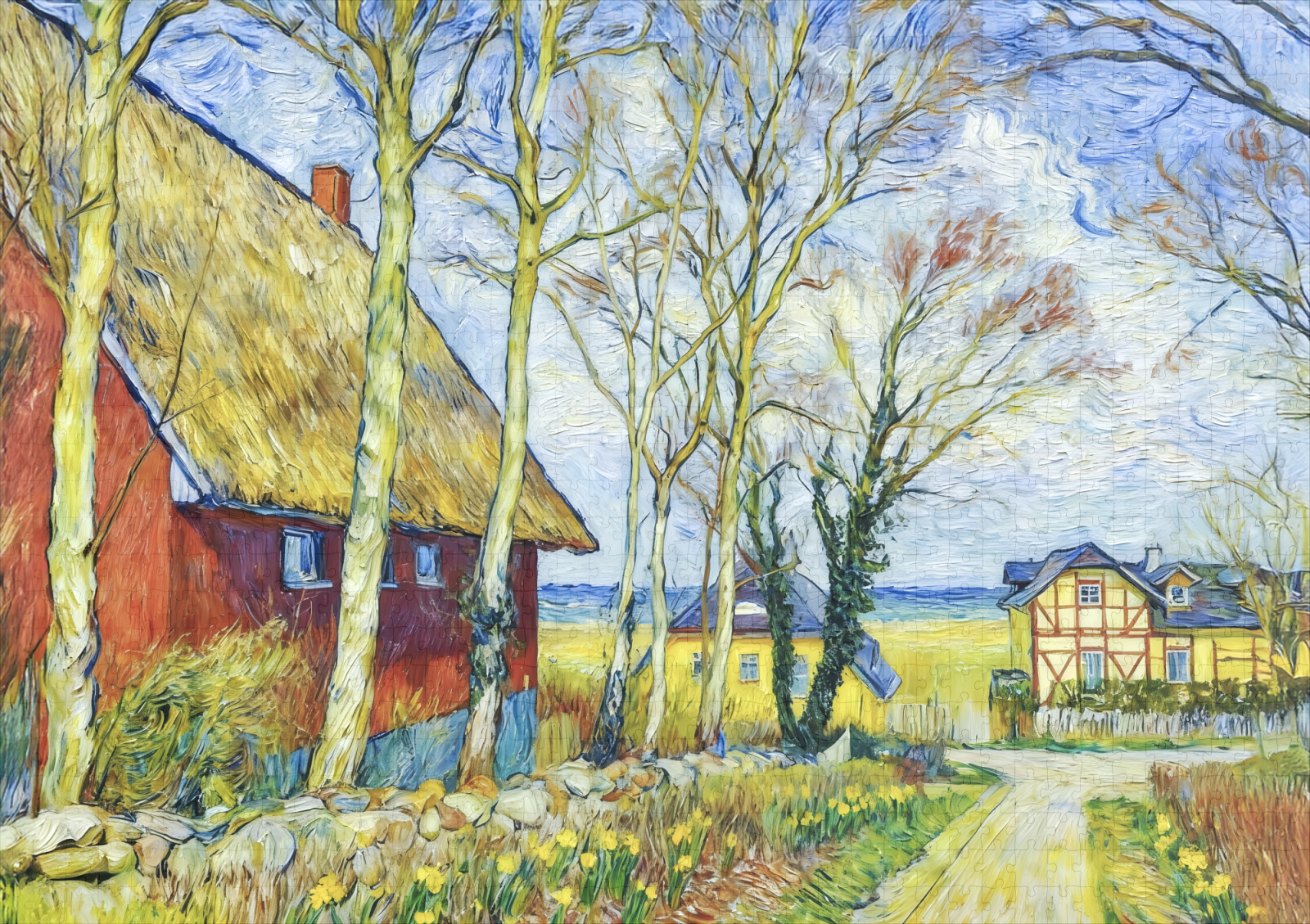 raxxa Premium-Puzzle: Impressionist Village Scene in Ahrenshoop on the Darss Coast - immagine 2