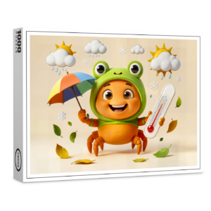 raxxa Premium-Puzzle: Weather Crab Measuring Climate With Rainbow Umbrella