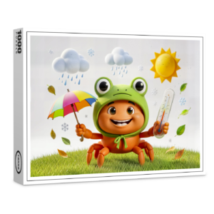 raxxa Premium-Puzzle: Weather Crab Measuring Climate With Rainbow Umbrella