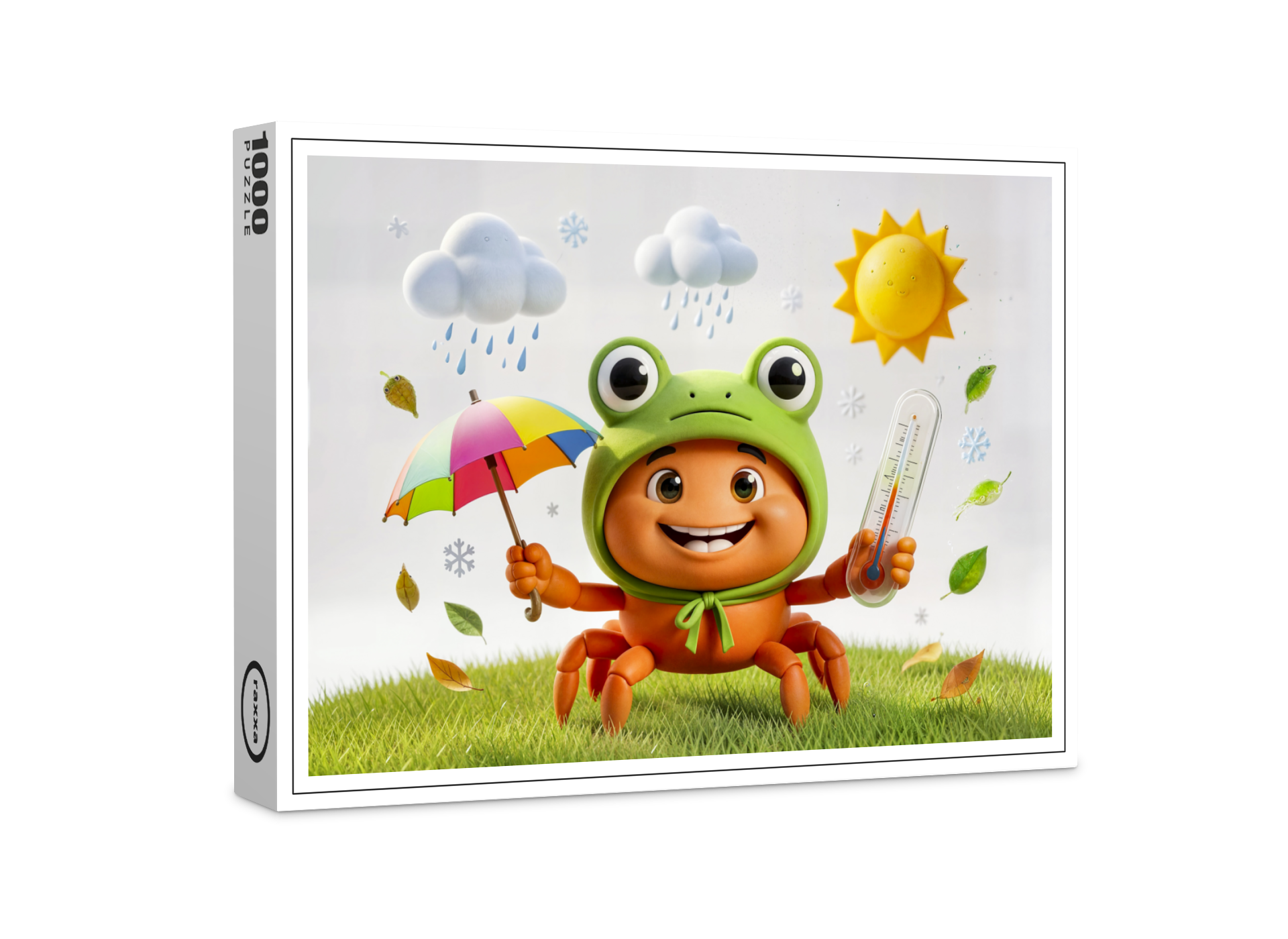 raxxa Premium-Puzzle: Weather Crab Measuring Climate With Rainbow Umbrella