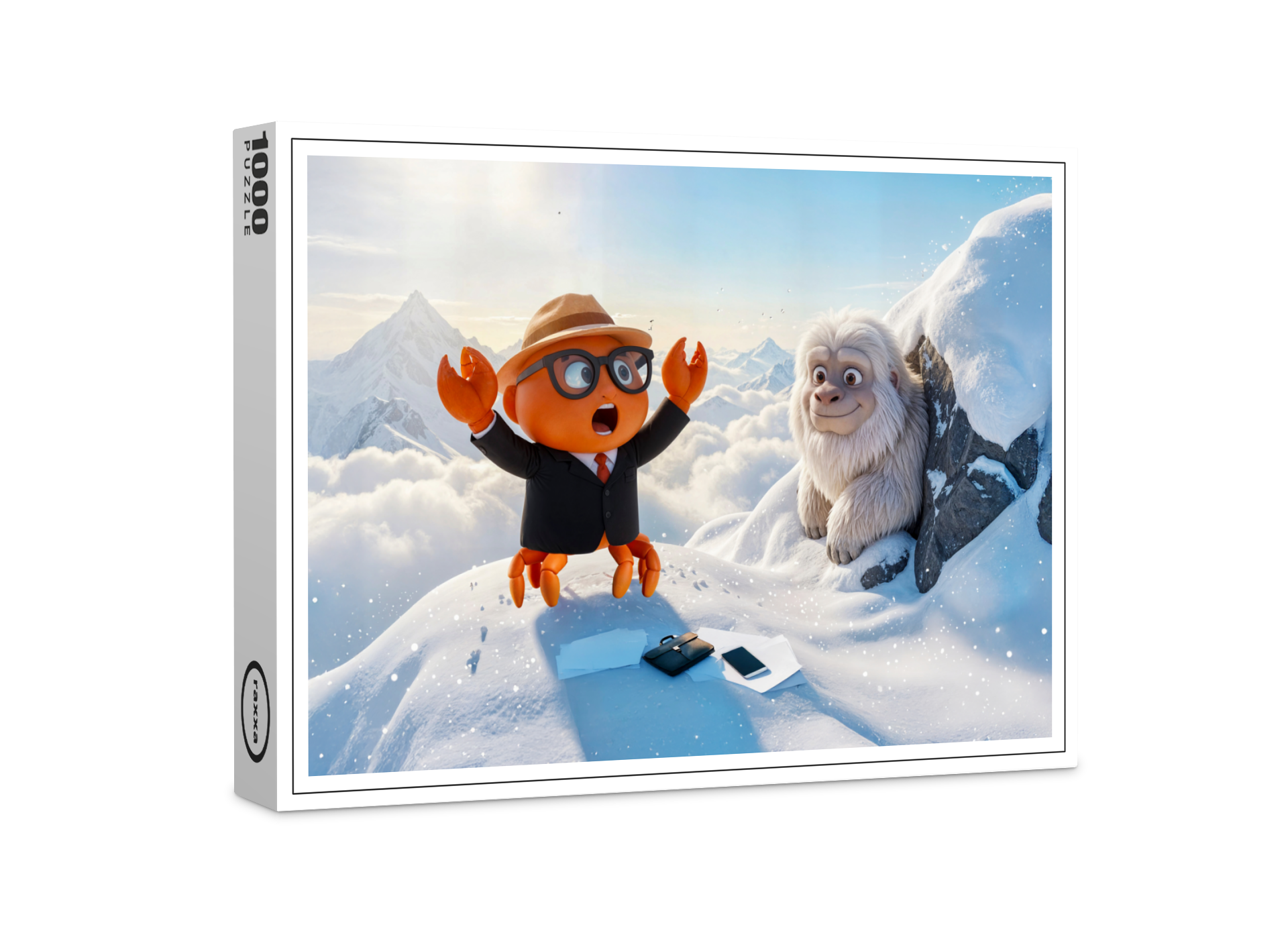 raxxa Premium-Puzzle: Spy Crab Shocked Seeing Real Yeti Creature