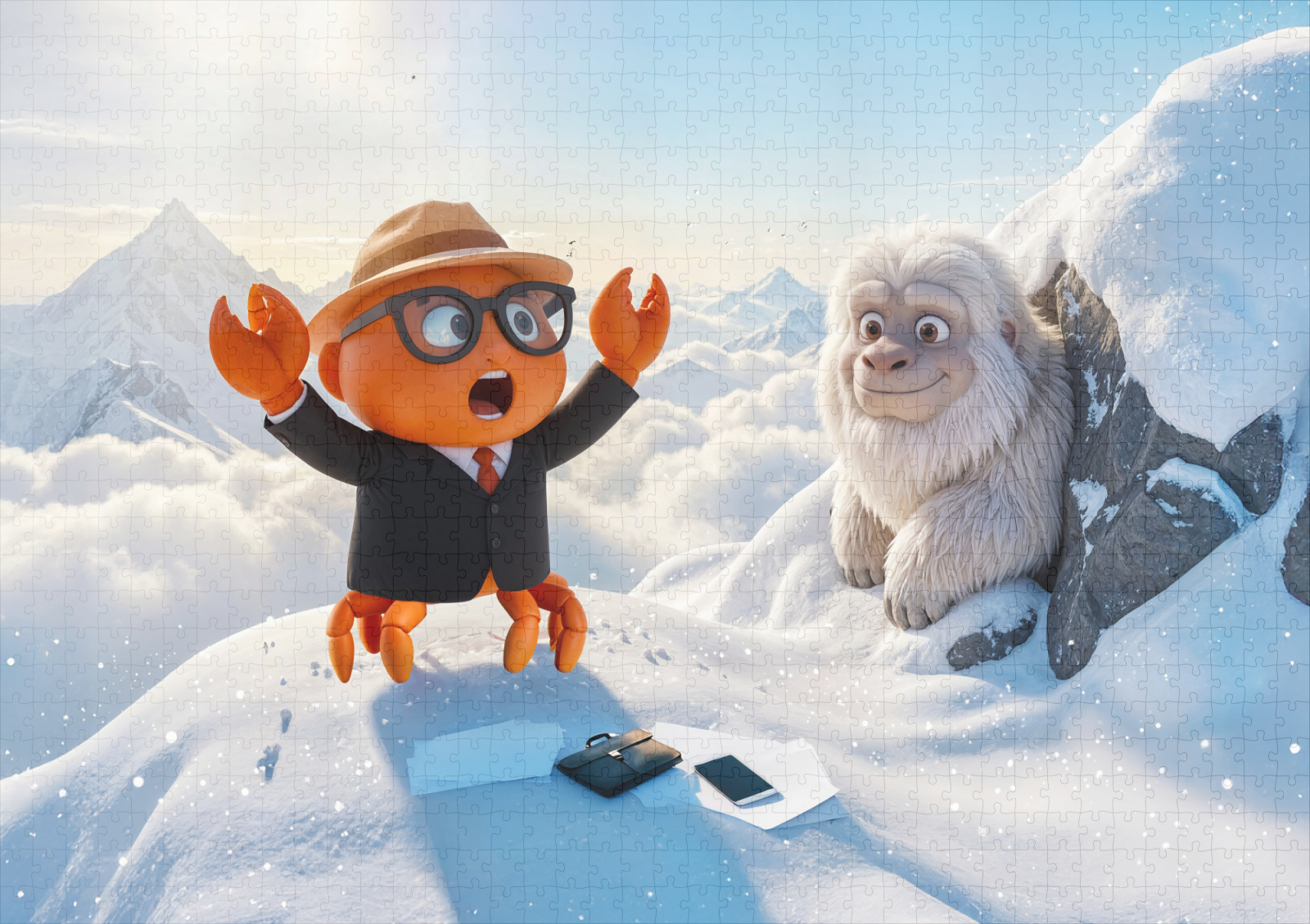 raxxa Premium-Puzzle: Spy Crab Shocked Seeing Real Yeti Creature – Bild 2