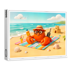 raxxa Premium-Puzzle: Spy Crab Relaxing On Beach With Mission Gear