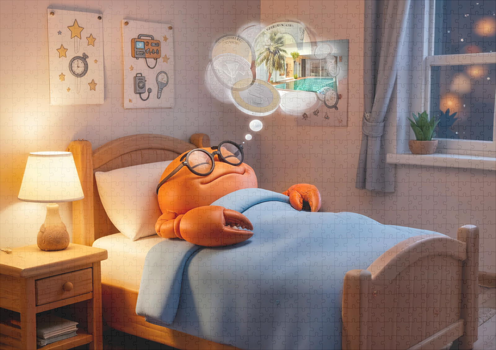 raxxa Premium-Puzzle: Sleeping Crab Dreaming Of Wealth And Treasure - immagine 2
