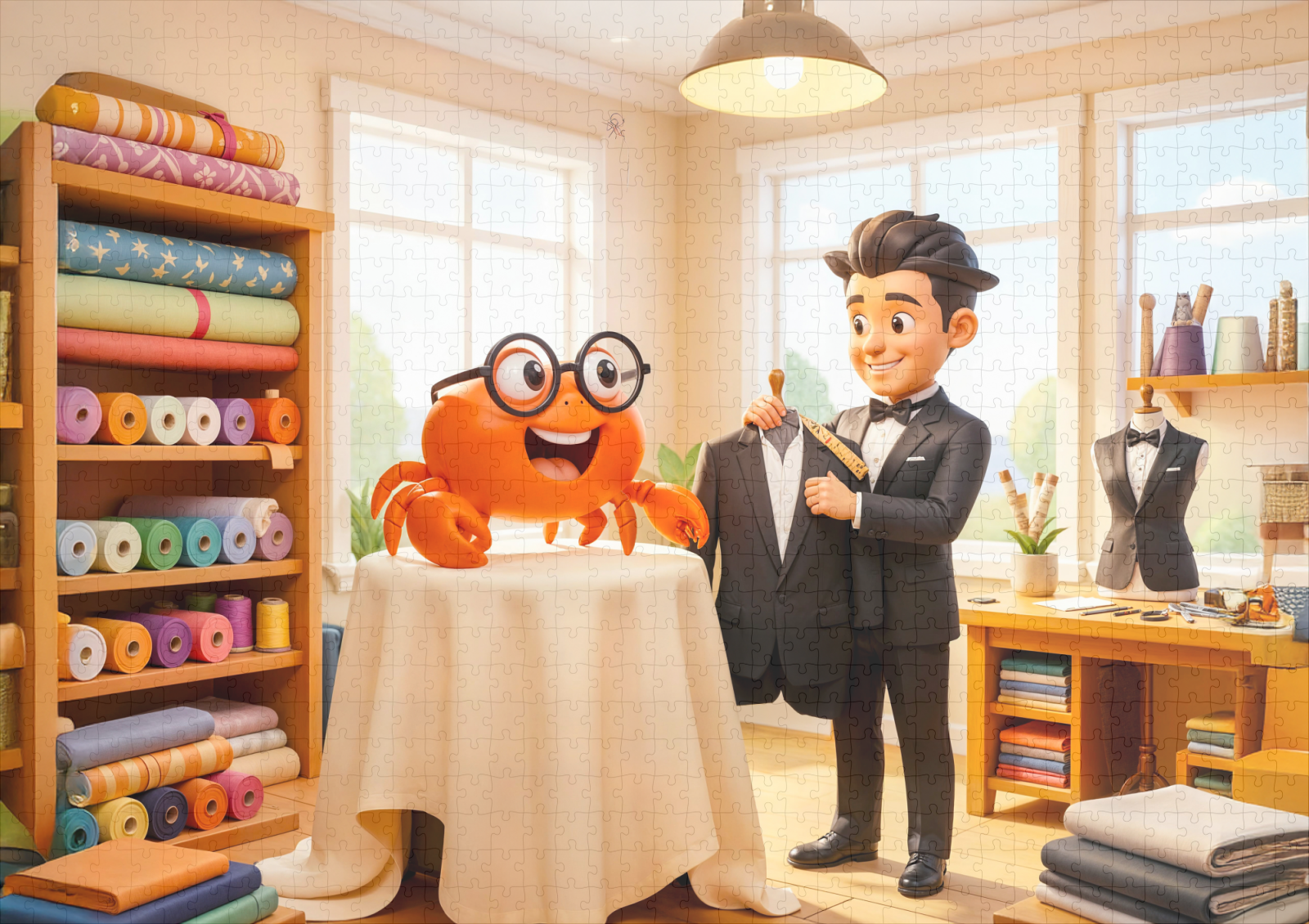 raxxa Premium-Puzzle: Spy Crab Getting Fitted For Tailored Suit – Bild 2