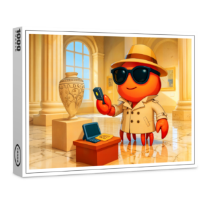 raxxa Premium-Puzzle: Spy Crab Analyzing Data In Museum Exhibit