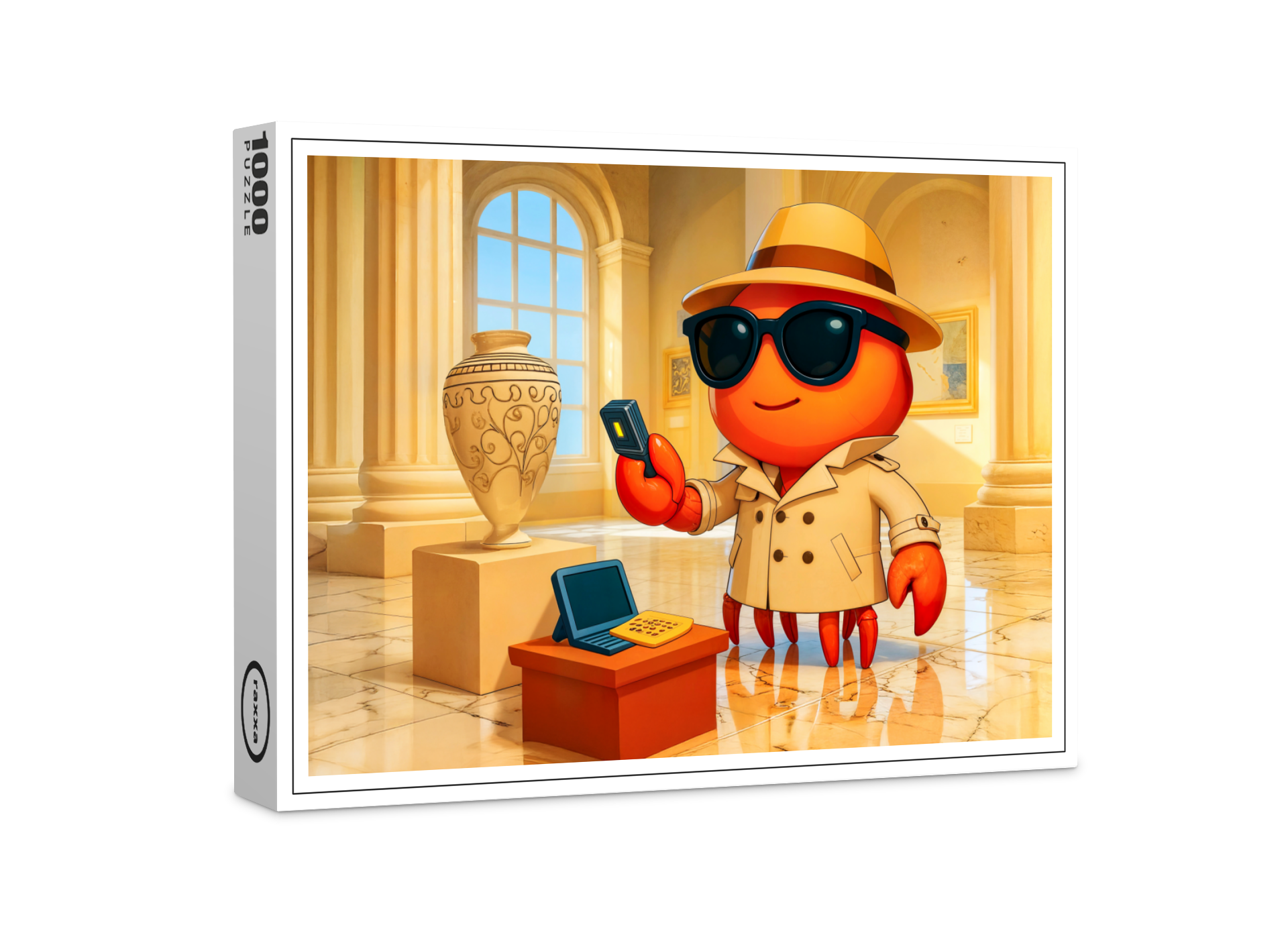 raxxa Premium-Puzzle: Spy Crab Analyzing Data In Museum Exhibit